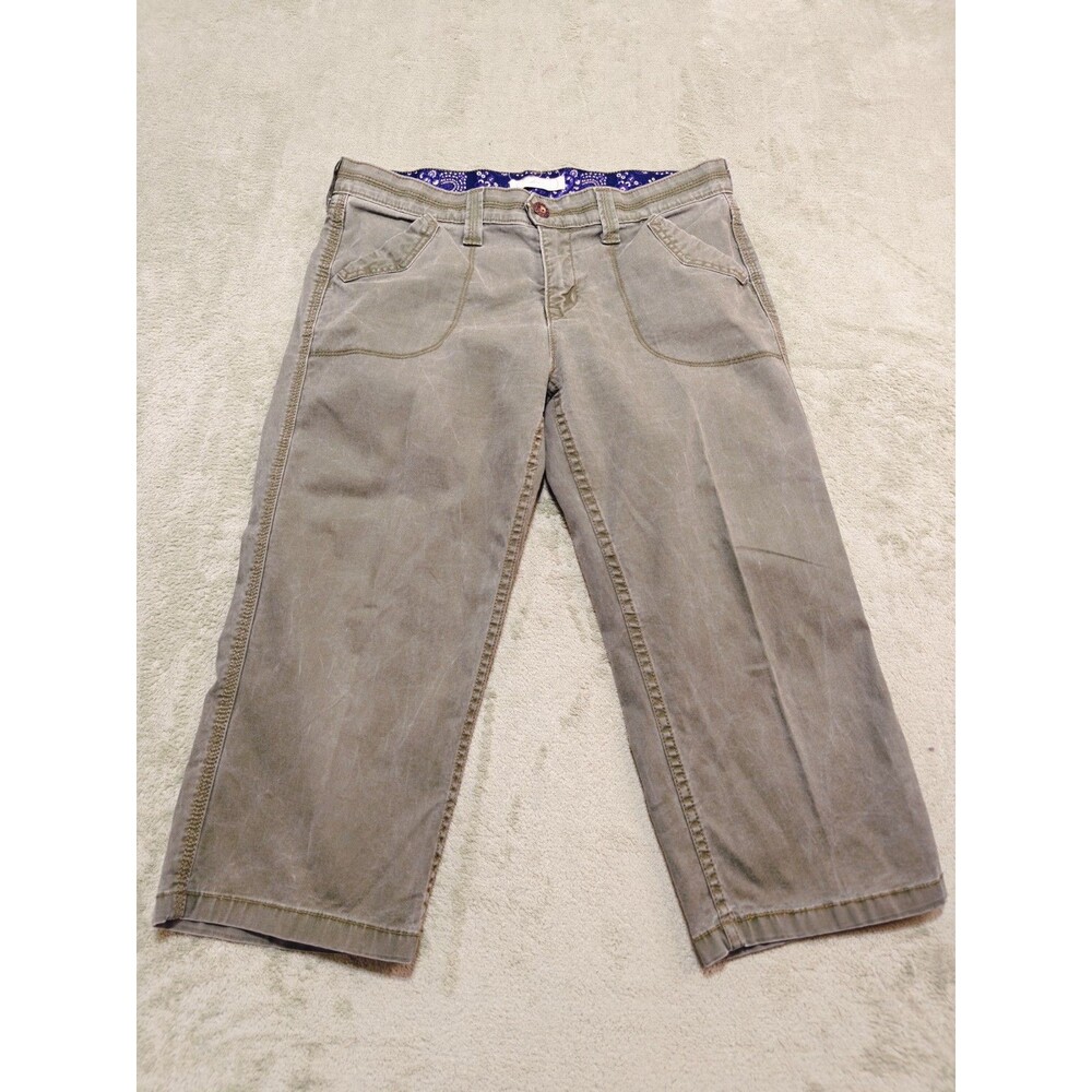 Levis Womens Olive Green Crop Pants Sz 12 Cotton Blend Cargo Utility Capris